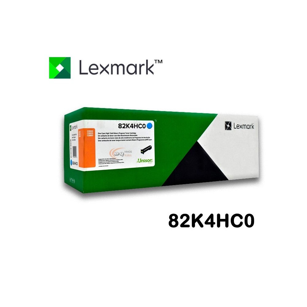 TONER LEXMARK 82K4HC0 PARA CX820 / CX825 / CX862 CYAN (17K) TONER LEXMARK 82K4HC0 PARA CX820 / CX825 / CX862 CYAN (17K)