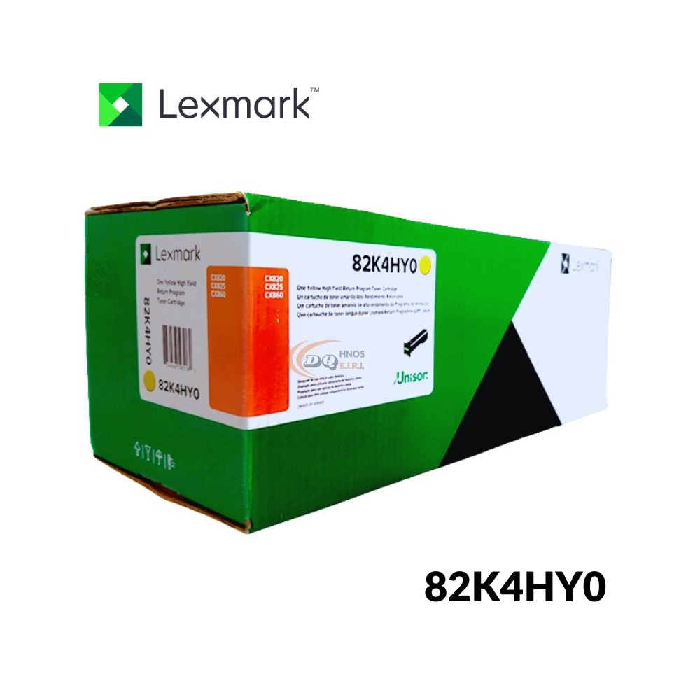 TONER LEXMARK 82K4HY0 PARA CX820 / CX825 / CX861 YELLOW (17K)