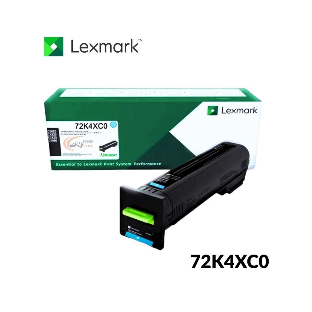 TONER LEXMARK 72K4XC0 CS820DE COLOR CYAN (22K) TONER LEXMARK 72K4XC0 CS820DE COLOR CYAN (22K)