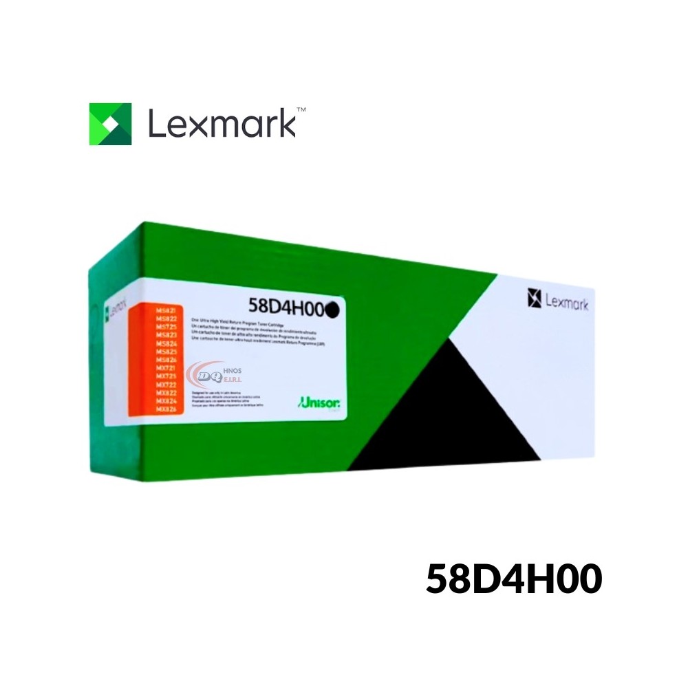 TONER LEXMARK 58D4H00 NEGRO MS826 15.000 PAGINAS TONER LEXMARK 58D4H00 NEGRO MS826 15.000 PAGINAS