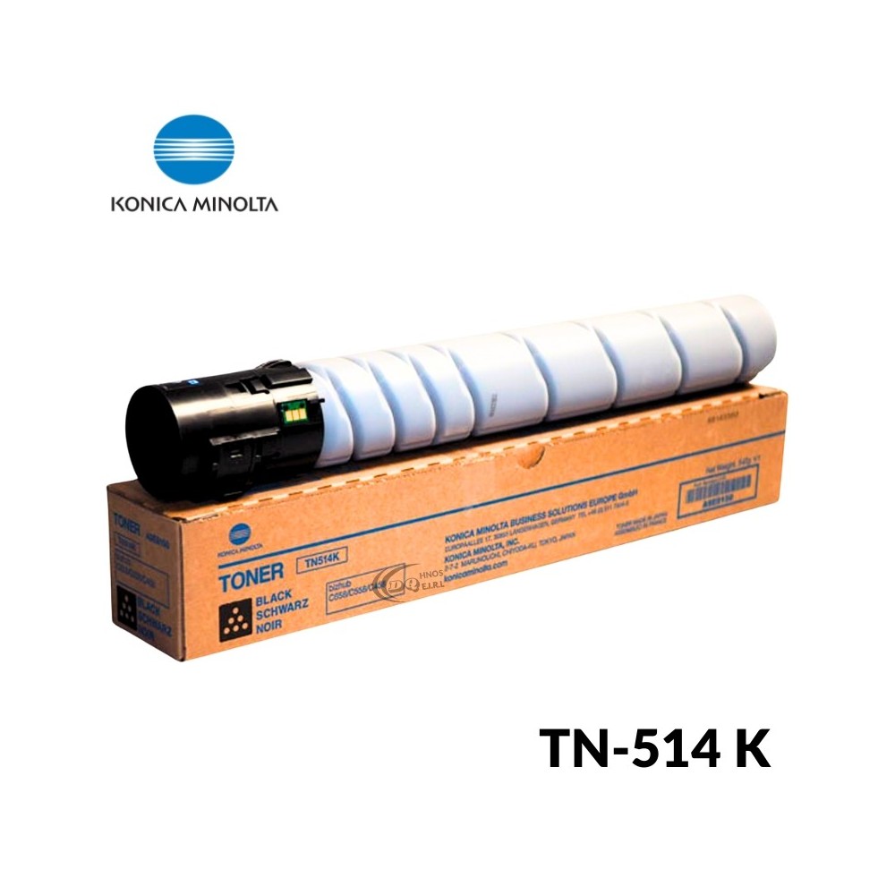 TONER KONICA MINOLTA TN-514K BLACK BIZHUB C-458, 558 A9E8191 28,000 páginas
