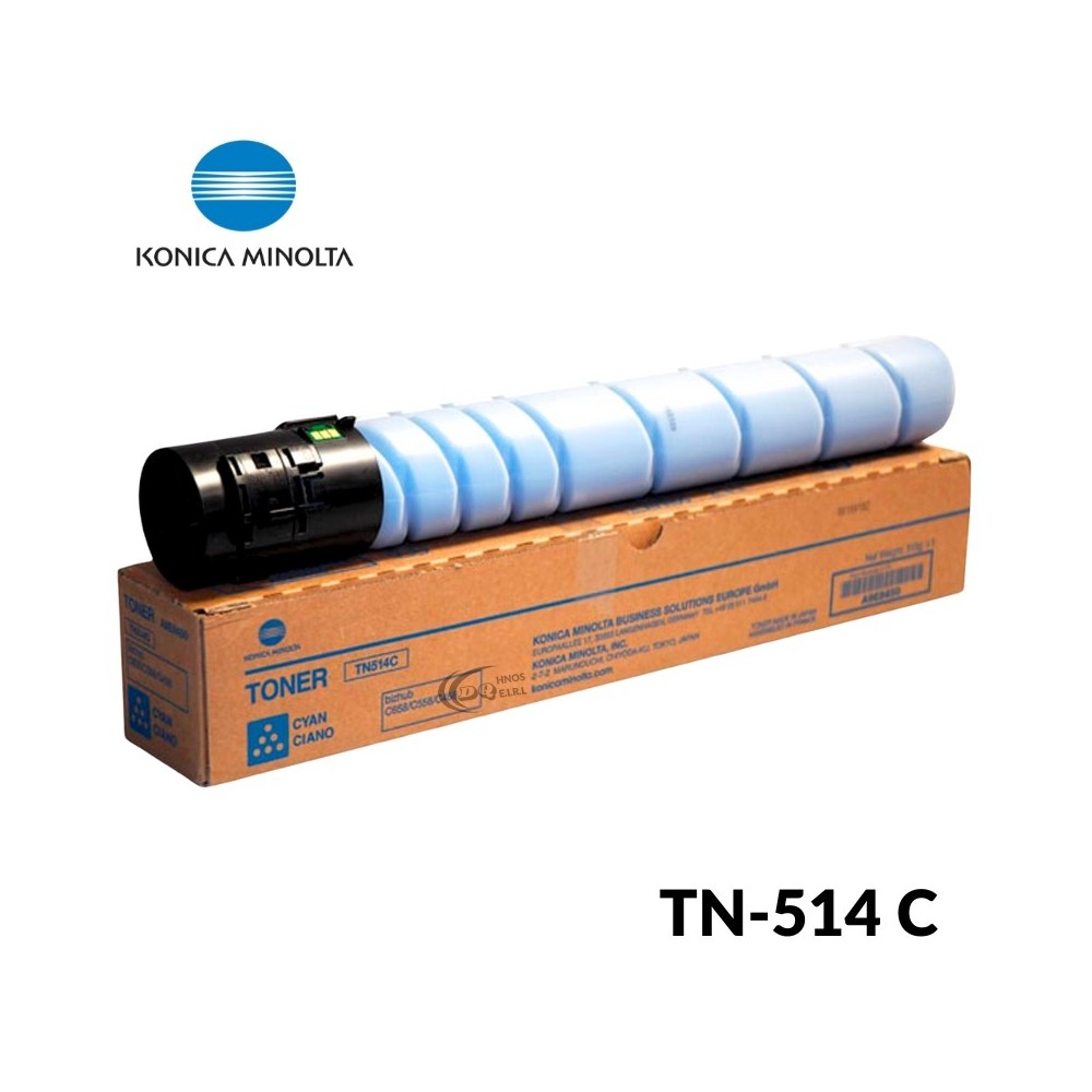 TONER KONICA MINOLTA TN-514C CYAN BIZHUB C-458, 558 A9E8490 26,000 páginas